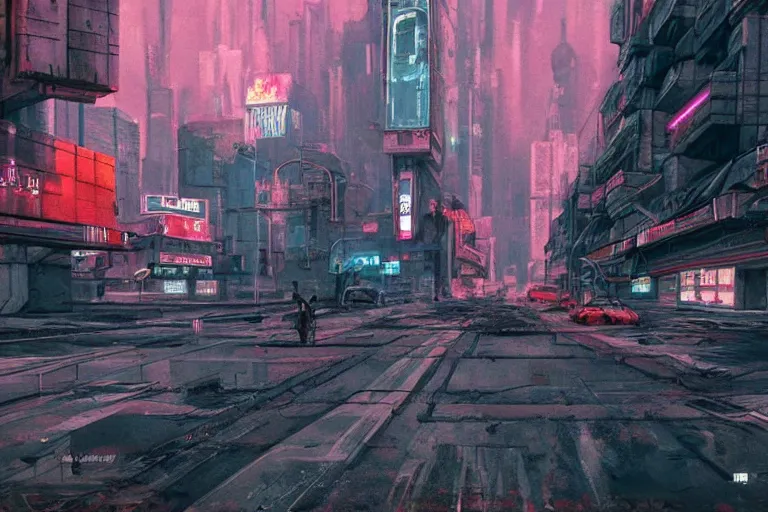 Prompt: derelict soviet cyberpunk street cinematic infinity detailed art,