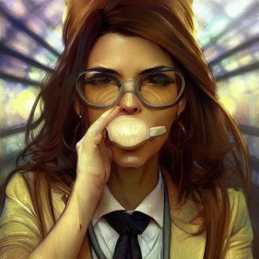 Image similar to banana in a business suit, artists portrait, fantasy, highly detailed, digital painting, concept art, sharp focus, depth of field blur, illustration, art by artgerm and greg rutkowski and alphonse mucha