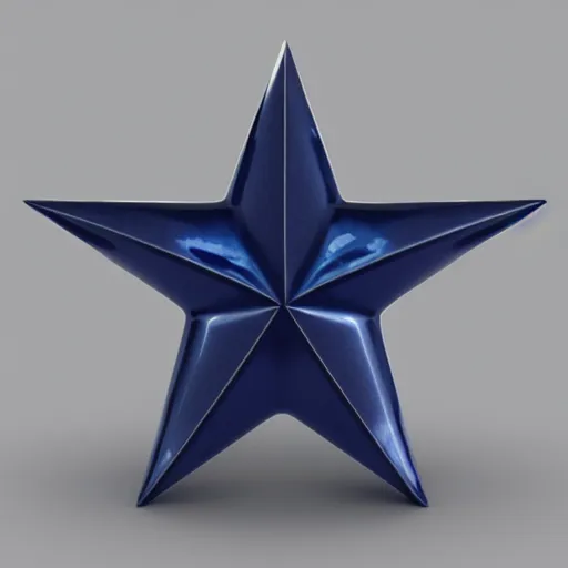 Image similar to dark blue ceramic star shape, 3 d render