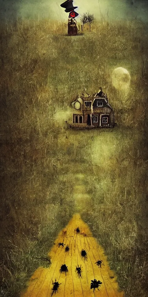 Image similar to a scarecrow scene by alexander jansson