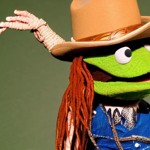 Image similar to cowboy snake jim henson muppet