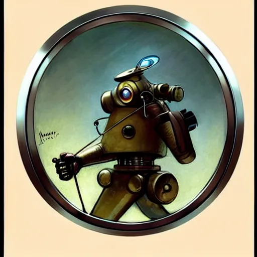 Image similar to adventurer ( ( ( ( ( 1 9 5 0 s retro future robot android time porthole portal window. muted colors. ) ) ) ) ) by jean baptiste monge!!!!!!!!!!!!!!!!!!!!!!!!! chrome red