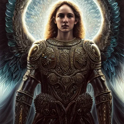 Image similar to Majestic and regal portrait of Archangel Michael, intricate, epic, elegant, menacing, fantasy, highly detailed, digital painting, hard focus, beautiful volumetric lighting, epic light, ultra detailed, by Leesha Hannigan, Ross Tran, Thierry Doizon, Kai Carpenter, Ignacio Fernández Ríos