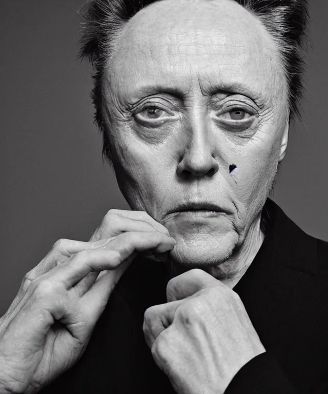 Image similar to photograph of christopher walken, by carrie mae weems, intense, bold, exaggerated, ultra sharp, extra details, ultra high quality, trending on pinteresst