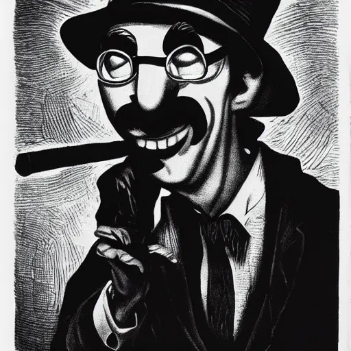 Prompt: groucho marx as bloodborne