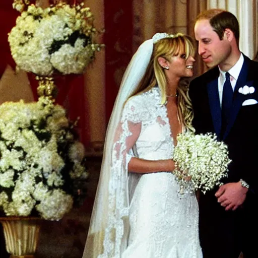 Image similar to prince william marrying britney spears, wedding photos on instagram, official photos, wedding photo