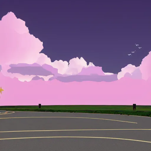 Image similar to bull volume sky concept art pink