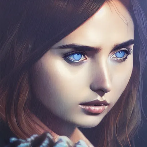 Image similar to portrait of ana de armas from blade runner 2049 (2019) by artgerm, random background scene