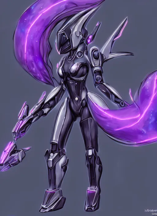 Image similar to cinematic front shot, galactic sized proportional stunning beautiful hot female warframe, detailed sleek robot mecha female dragon head, metal ears, sleek purple eyes, sleek silver armor, smooth fuschia skin, in space, holding a planet, epic proportions, epic size, epic scale, furry art, dragon art, giantess art, warframe fanart, furaffinity, deviantart