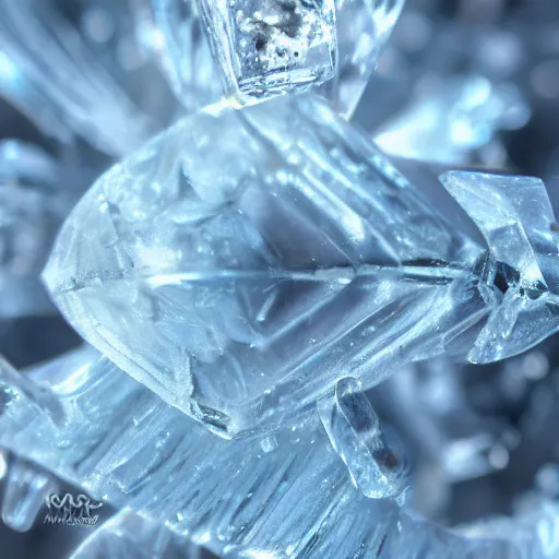 Image similar to real photo of a beautiful ice queen, macro 10mm