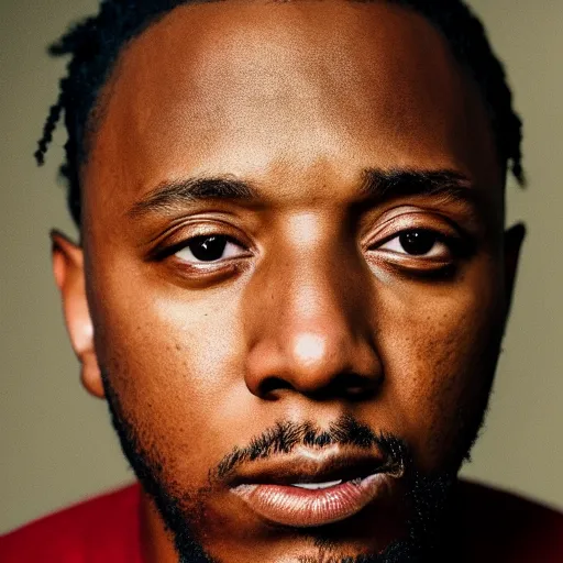 Image similar to Kendrick Lamar photographed by Annie Leibovitz, portrait photography, 50mm 1.4, soft light, award-winning ,highly detailed, 8k, by Annie Leibovitz