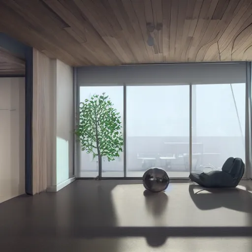 Prompt: a modern indoor room, clean architecture, some shreks, peaceful, 8K octane render