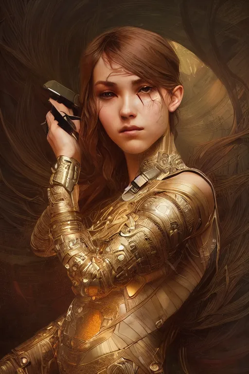 Prompt: a portrait of an intricate and beautiful female android, cinematic, intricate details and textures, soft lighting, epic pose, by artgerm, greg rutkowski, alphonse mucha, 8 k