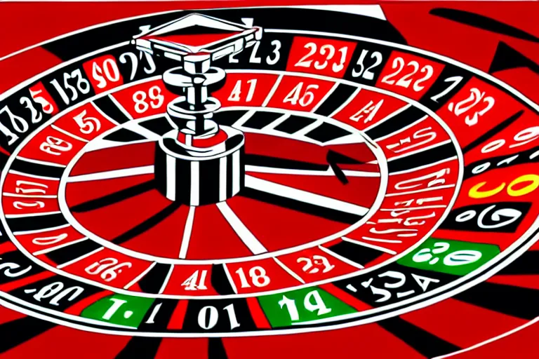 Image similar to gambling roulette machine, constructivism art, alexander rodchenko, red black white colors, surrealism, highly detailed, trending on artstation, 8 k