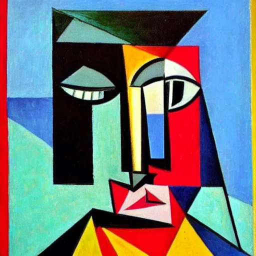 Prompt: cubist painting by Picasso of John Lennon