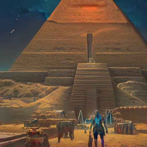 Image similar to mummy sarcophagus, pyramid interiors, wall craved with egypt art, bioluminescence, commit, treasure, vegetation, colorful, rim light, highly detailed, digital painting, concept art, smooth, sharp focus, pleasing aesthetics, josan gonzalez, michael dante dimartino, simon stalenhag, octane render, disney pixar, 4 k