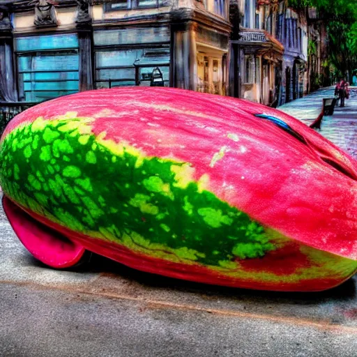 Prompt: stunning award winning hyperrealistic hdr 8 k highly detailed photo of a watermelon car