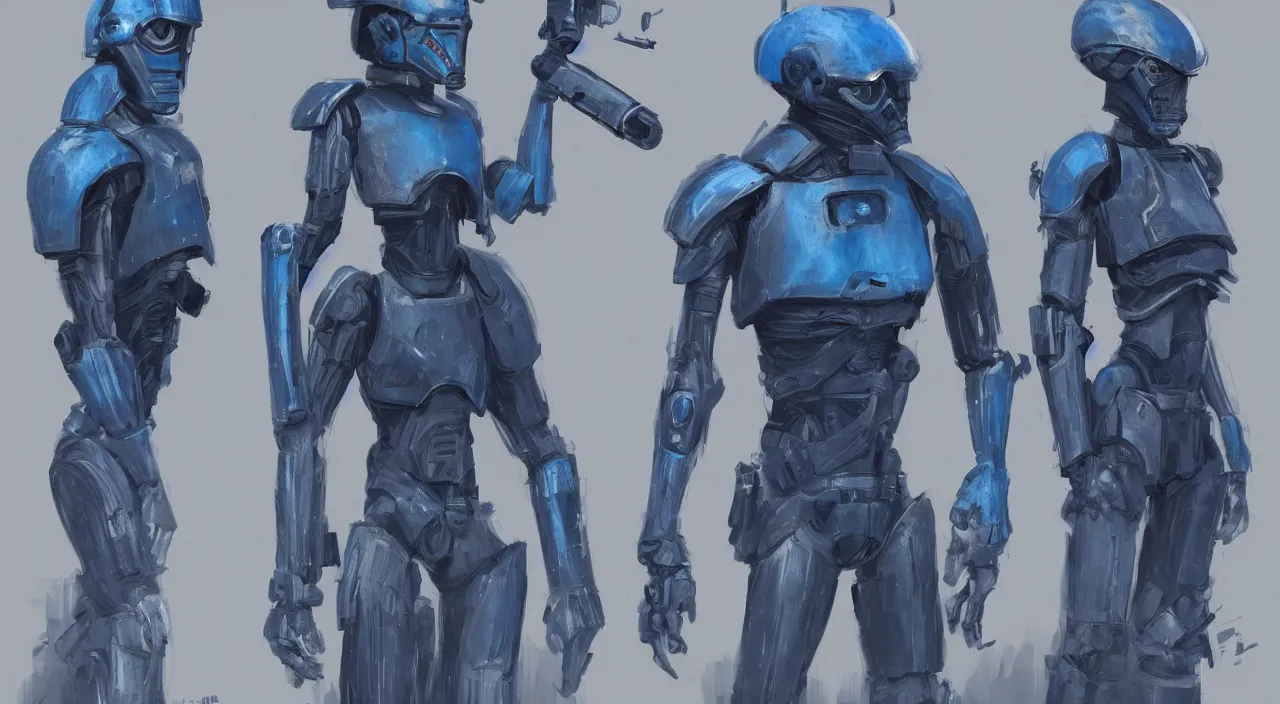 Prompt: Star Wars themed concept art, blue humanoid creatures, trending on artstation,