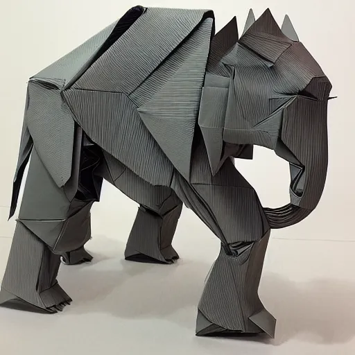 Image similar to [ 🐘 as 🤖 ] origami by kim jung gi