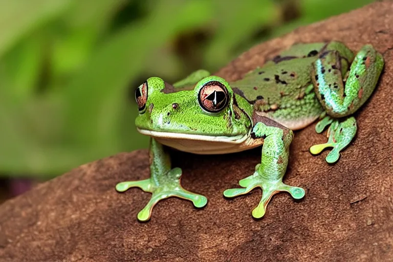 Prompt: half chameleon , half frog