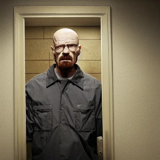 Prompt: Walter White trapped in the backrooms