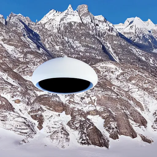 Image similar to a ufo spotted in the sky in the canadian rockys, 4k, high detail, high-resolution photograph, professional photography, ultra-detail