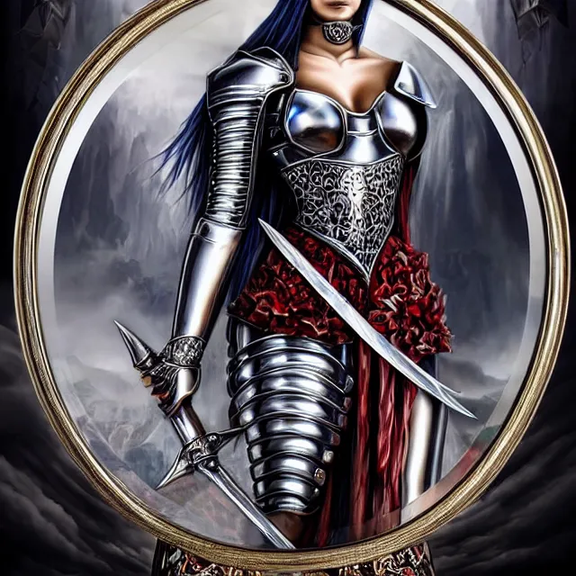 Prompt: beautiful!! knight anne stokes highly detailed 8 k hdr smooth sharp focus high resolution award - winning photo photorealistic chrome reflect