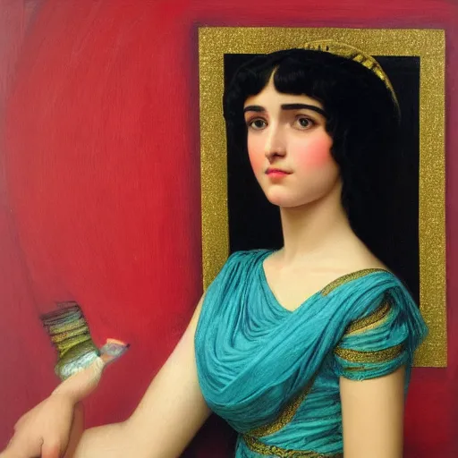 Prompt: a painting in the style of john william godward