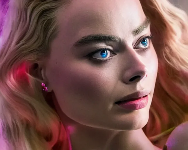 Prompt: margot robbie as led art, hyper detailed, award winning