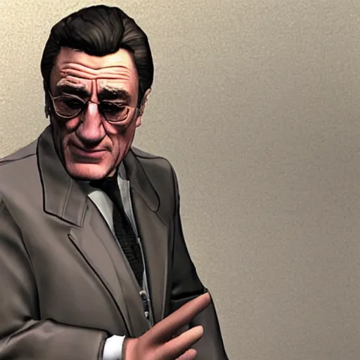 Prompt: robert de niro as a mafia boss, gta style