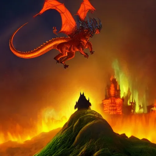 shrek dragon fire