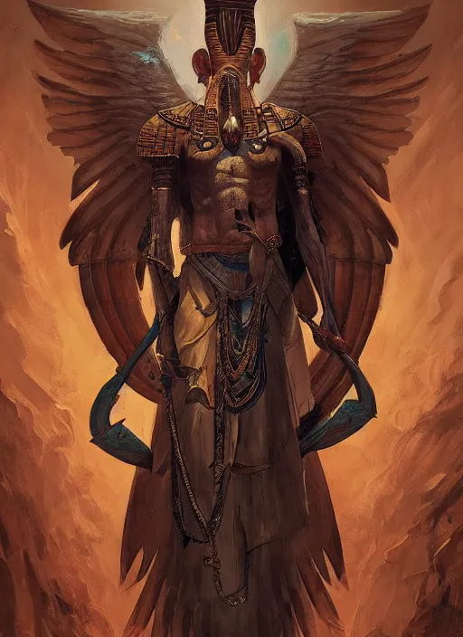 Prompt: digital _ painting _ of _ egyptian god of death _ by _ filipe _ pagliuso _ and _ justin _ gerard _ symmetric _ fantasy _ highly _ detailed _ realistic _ intricate _ port