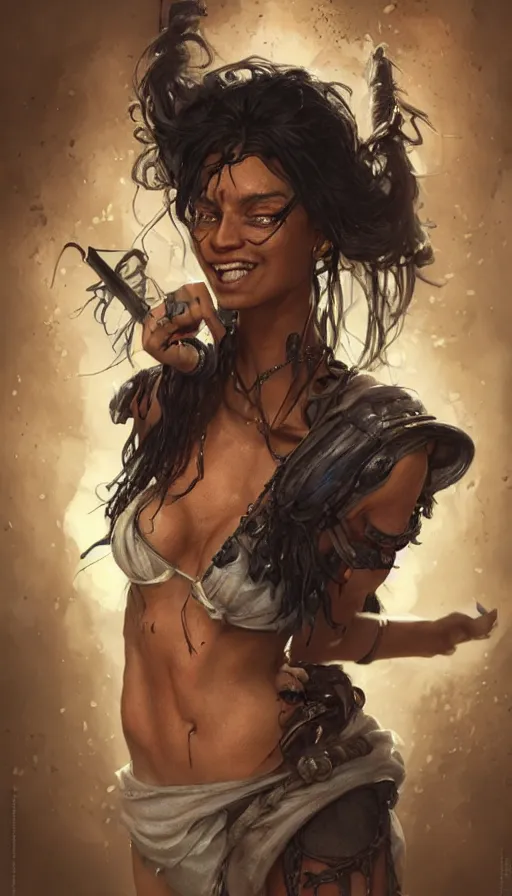 Prompt: underground stree thug, grills, vitiligo, energetic, laughing, fit, warhammer, lord of the rings, sweaty, intricate, highly detailed, digital painting, artstation, concept art, smooth, sharp focus, illustration, unreal engine 5, 8 k, art by artgerm and greg rutkowski and alphonse mucha