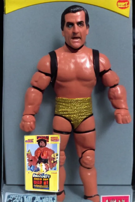 Image similar to michael scott as a 1 9 8 0 s wrestling action figure