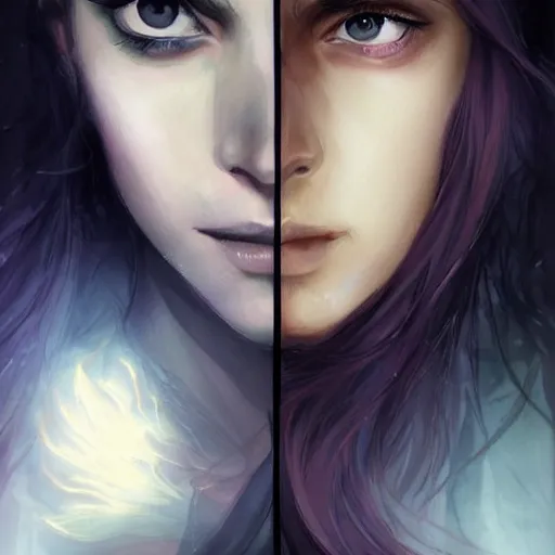 Prompt: both the guy jintu and the girl munmi dies and goes to hell where the god of death grants them a second chance to live on earth for seven days. at the end of one week, they must decide who gets to live ; art by charlie bowater and artgerm