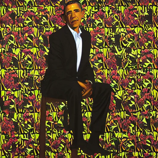 Image similar to obama and marijuana by kehinde wiley