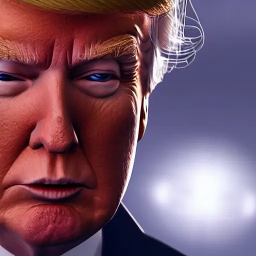 Image similar to a closeup shot of donald trump, dramatic lighting, cinematic, extremly high detail, photorealistic, cinematic lighting, artstation