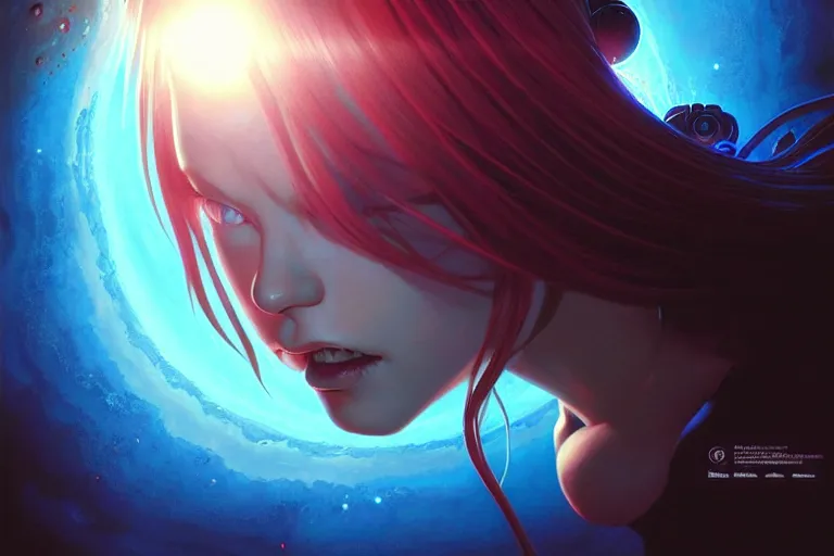 Image similar to azathoth girl save the earth, occlusion shadow, specular reflection, rim light, unreal engine, artgerm, artstation, art by hiroaki samura and ilya kuvshinov and ossdraws, intricate, highly detailed 8 k, surrealistic fantasy illustration, cosmic horror, box office hit, movie poster