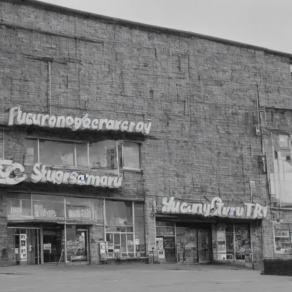 Image similar to A photograph of a building of a supermarket called TURCZYN