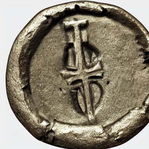 Prompt: medieval coin depicting a lost portal, 4 k, studio lighting, flickr