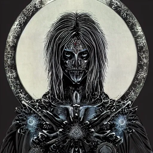 Image similar to 4K headshot portrait of godlike Warlock of Nazareth with defined arms and open hands and bloody clothes with giant mandala wings , intricate face , flawless anime cel animation by Kentaro Miura, psychedelic , highly detailed upper body , professionally post-processed , beautiful, scary, symmetry accurate features, epic, octane rendered, anime masterpiece, accurate by Craig Mullins, ilya kuvshinov, krenz cushart, epic , artgerm trending on artstation by Edward Hopper and Dan Mumford and WLOP and Rutkovsky, beksinski carl spitzweg moebius and tuomas kocar, intricate artwork by caravaggio, Unreal Engine 5, Lumen, Nanite