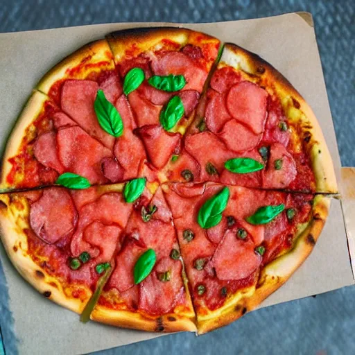 Image similar to pizza made from watermelon