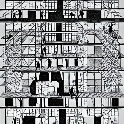 Image similar to the matrix, by m c escher