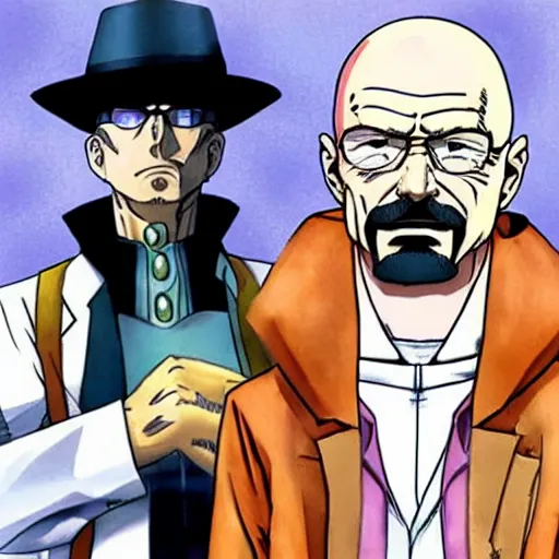 Image similar to walter white in jojos bizarre adventure