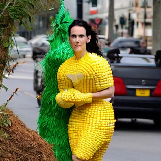 Image similar to jennifer connelly wearing a corn costume