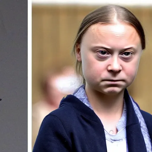 Image similar to greta thunberg displeased about many things