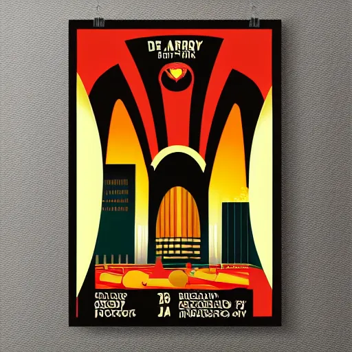 Prompt: a art deco poster for a kids birthday