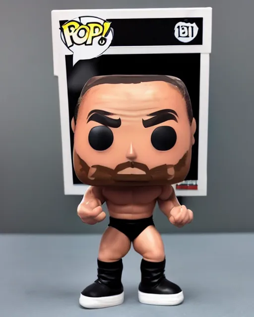 Image similar to A wrestler Funko Pop. Photographic, photography