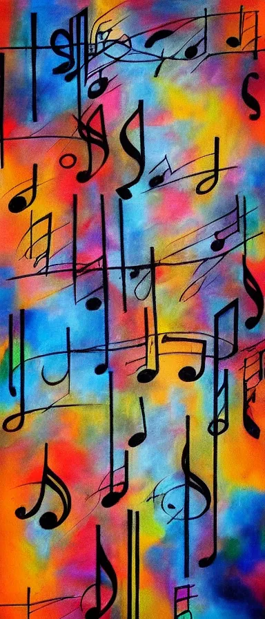Image similar to abstract art depicting the feelings music gives, mixed media painting