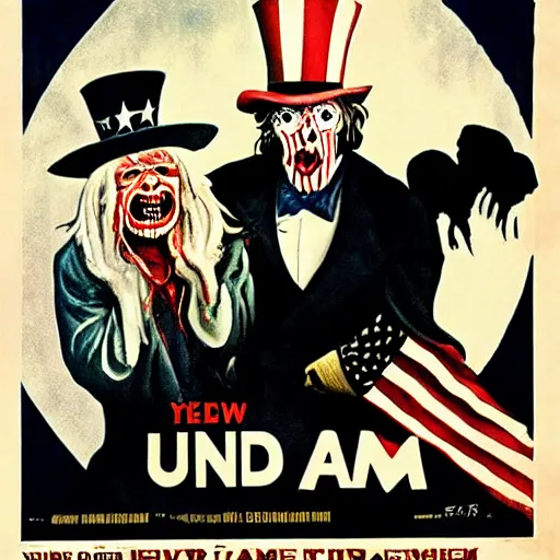 Image similar to uncle sam, horror film poster